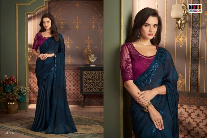 Sandalwood 12th Edition By Tfh Heavy Designer Party Wear Sarees Wholesale Market In Surat